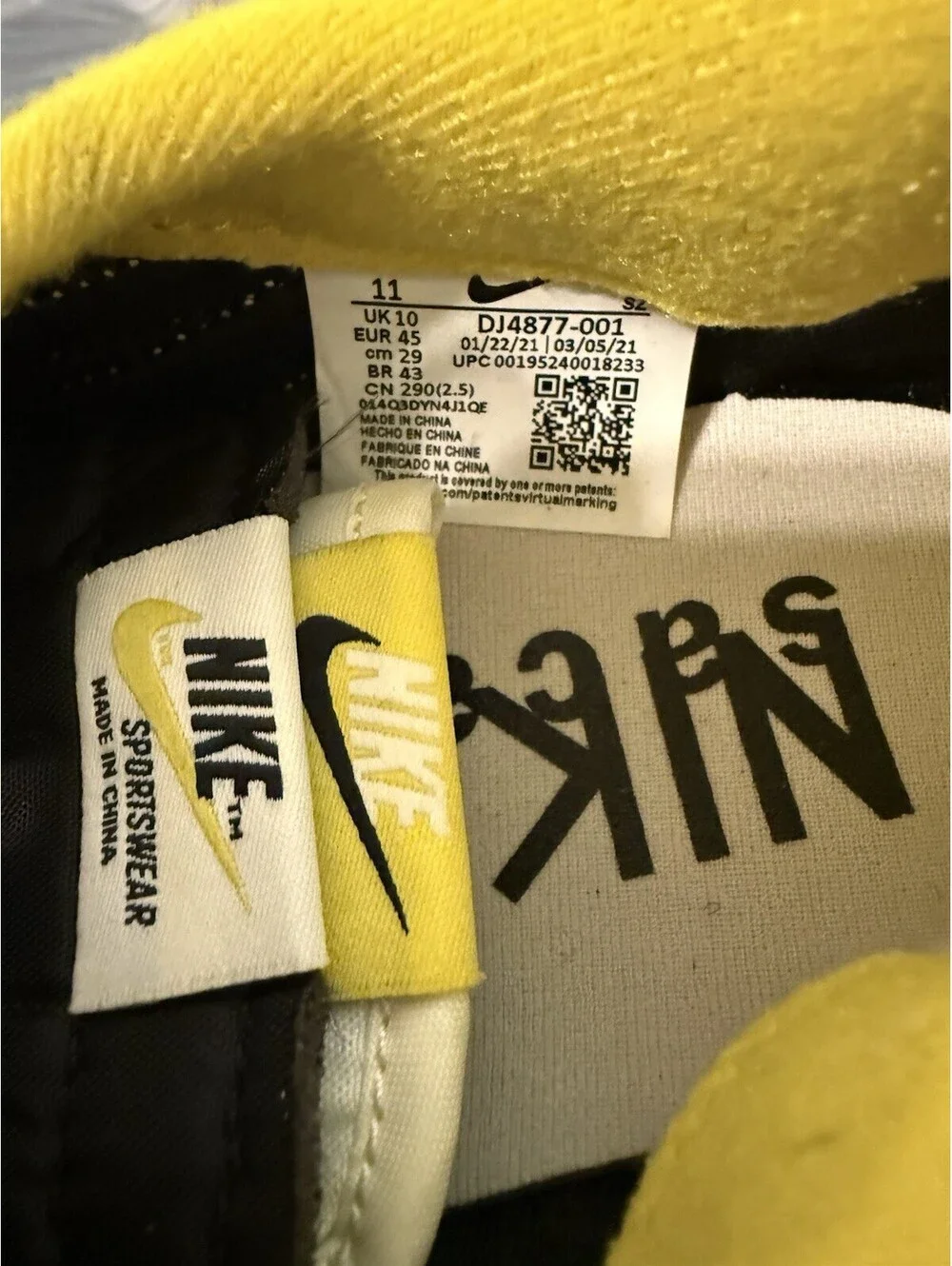 Nike Sacai x Undercover x LD Waffle Shoes Size 11M Black Bright Citron
